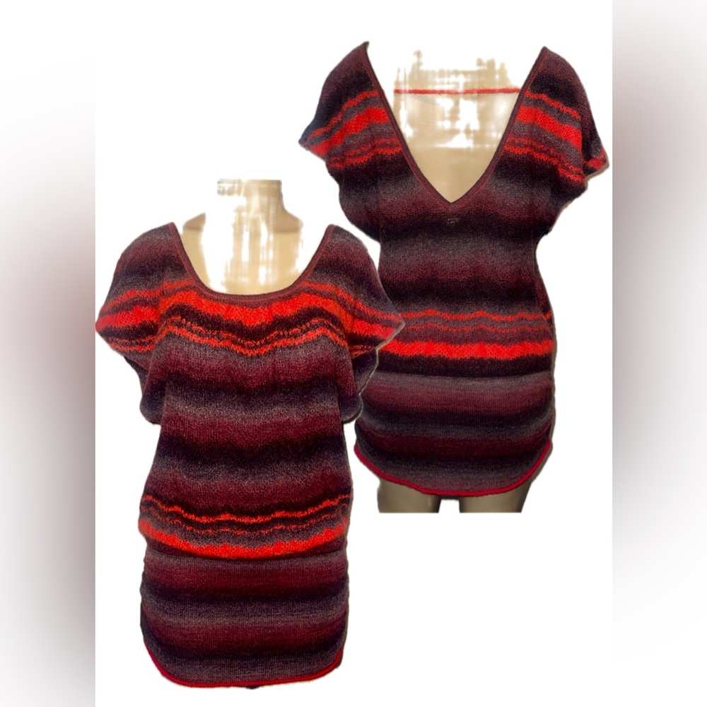 Free People Ombre Short Sleeve Knit Sweater Dress Tunic  Small